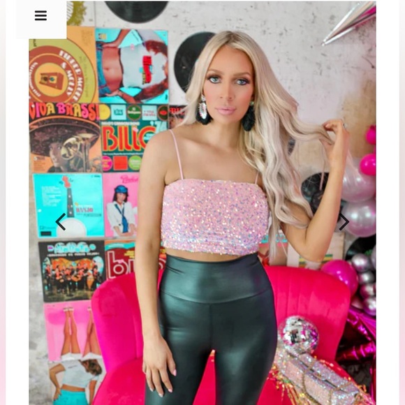 Sparkly Pink Crop Top | S - Picture 4 of 7